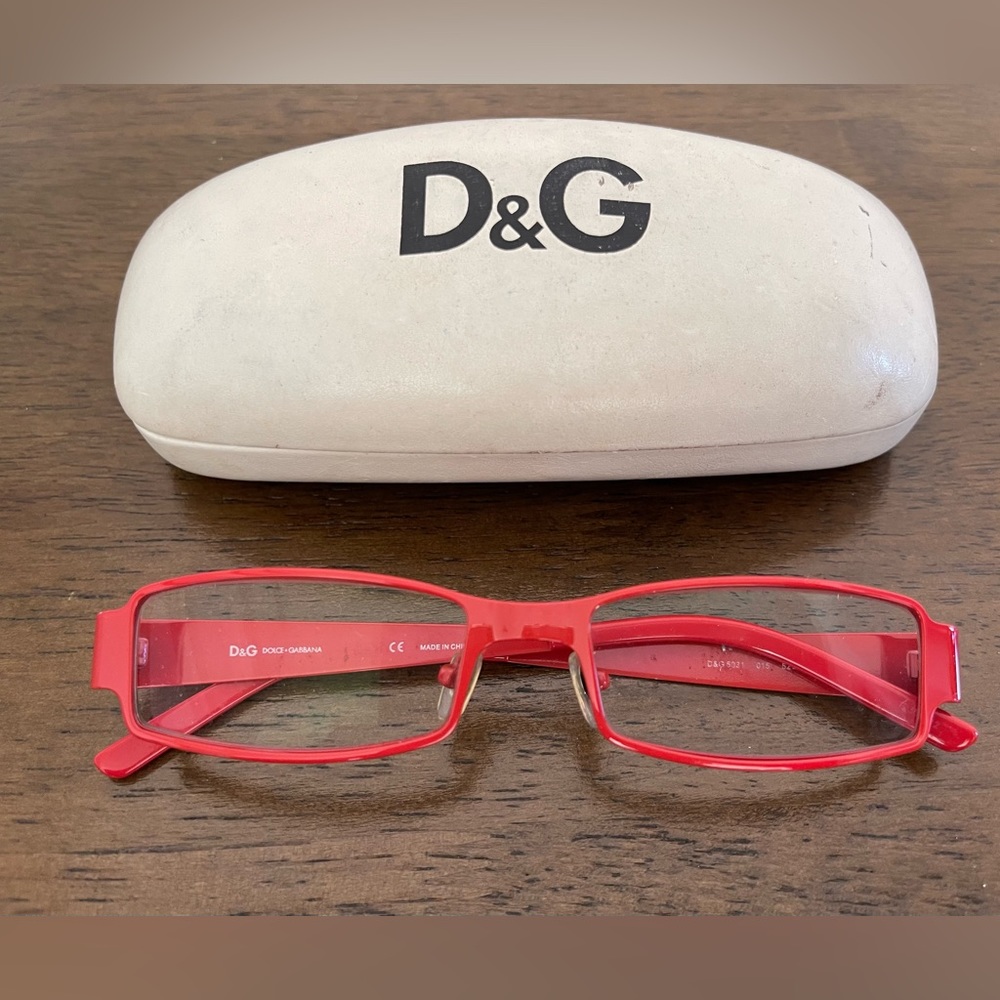 Red Metal Dolce and Gabbana Glasses